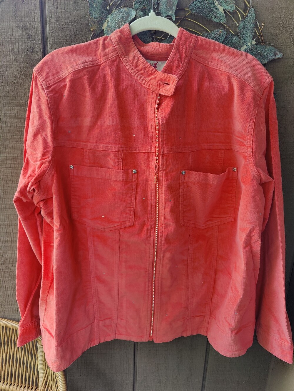 Quacker Factory Coral Corduroy Fall Jacket 1x NWT